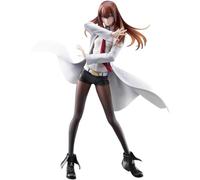 Steins Gate Figura Anime Makise Kurisu Figura Anime Decoración Coche Escultura PVC Versión Blanca Modelo Regalo para los Fans del Anime 21 cm