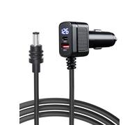 Steinwhale Cable Cargador de Coche para Starlink Mini de 6.5 pies con Pantalla - 12 - 24 V Cigarette Lighter to DC Power Cable, 60 W DC + 33 W Dual USB-C/USB-A Adaptador para Camiones, RVs & Barcos