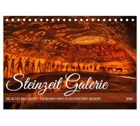 Steinzeit Galerie (Tischkalender 2026 DIN A5 quer), CALVENDO Monatskalender: Inspiriert von den Höhlen von Lascaux - die Kunst alter Kulturen
