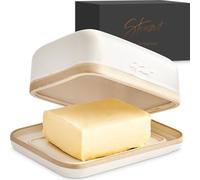Steinzeit Mantequillera diseño - Mantequera de cerámica para toda mantequilla estándar (250 g) - Mantequillera con diseño único - Mantequera caja para mantequilla apta para lavavajillas