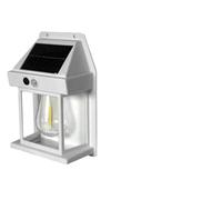 SteJar 2 luces solares de pared, sensor de movimiento del atardecer al amanecer, 3 modos de iluminación, impermeables, modernas, de plástico blanco, faroles de pared solares de seguridad para jardín