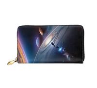 STejar A Fascinating Universe - Cartera para mujer, bolsa de mano de cuero de gran capacidad, bolsa de mano para teléfono celular, tarjetero de crédito, negro, talla única, moderna, Black, Talla