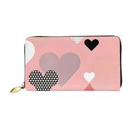 STejar Abstract Love Chart - Cartera de piel de gran capacidad para mujer, bolso de mano para teléfono celular, tarjetero de crédito, color negro, talla única, moderna, Black, Talla única, Moderno