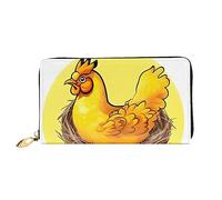 STejar Bird'S Nest Golden Chicken - Cartera de piel para mujer, bolsa de mano de gran capacidad, bolsa de mano para teléfono celular, soporte para tarjetas de crédito, negro, talla única, moderna,