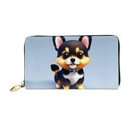 STejar Card Love Fancy Puppy - Cartera de piel para mujer, bolsa de mano de gran capacidad, bolsa de mano para teléfono celular, soporte para tarjetas de crédito, color negro, talla única, moderna,