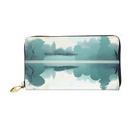 STejar Fallen Leaves On A Tranquil Lake - Cartera de piel de gran capacidad para mujer, bolso de mano para teléfono celular, tarjetero de crédito, negro, talla única, moderna, Black, Talla única,