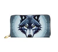 STejar Fierce Wolf Head - Cartera de piel para mujer, bolsa de mano de gran capacidad, bolsa de mano para teléfono celular, tarjetero de crédito, color negro, talla única, moderna, Black, Talla única,