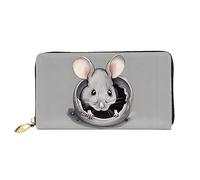 STejar Grey Rat - Cartera de piel para mujer, bolsa de mano de gran capacidad, bolsa de mano para teléfono celular, tarjetero de crédito, color negro, talla única, moderna, Black, Talla única, Moderno