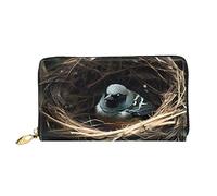 STejar Little Bird Nest - Cartera de piel para mujer, bolsa de mano de gran capacidad, bolsa de mano para teléfono celular, tarjetero de crédito, color negro, talla única, moderna, Black, Talla única,