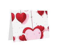 STejar Tarjetas de felicitación en blanco de corazón rojo con sobres, 10 x 15 cm, tarjetas de agradecimiento para Navidad, vacaciones, cumpleaños, graduación, aniversario, color gris