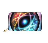 STejar Wonderful Universe - Cartera de piel para mujer, bolsa de mano de gran capacidad, bolsa de mano para teléfono celular, tarjetero de crédito, color negro, talla única, moderna, Black, Talla