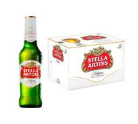 Stella Artois, Pack de 24 Botellas de 33cl, Cerveza Belga Premium Lager, Sabor Suave Con un Punto de Amargor, 5% Volumen de Alcohol