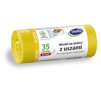 STELLA - Bolsas de Basura Con Asas Para Separación de Plástico (35 L, 20 Unidades, Para Oficina y Hogar, de Baja Densidad), Color Amarillo
