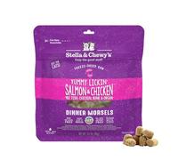 Stella & Chewy's Bocados de Cena crudos liofilizados para Gatos, sin Granos, Rica en proteínas, para Gatos y Gatitos, Receta Deliciosa de salmón y Pollo, Bolsa de 3.5 onzas
