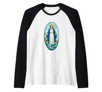 Stella Maris Nuestra Señora Estrella del Mar María Diseño Latino Camiseta Manga Raglan