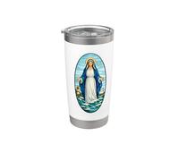 Stella Maris Nuestra Señora Estrella del Mar María Diseño Latino Vaso térmico de acero inoxidable de doble pared