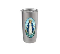 Stella Maris Nuestra Señora Estrella del Mar María Diseño Latino Vaso térmico de acero inoxidable de doble pared