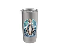 Stella Maris Nuestra Señora Estrella del Mar María Latina Católica Vaso térmico de acero inoxidable de doble pared