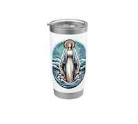 Stella Maris Nuestra Señora Estrella del Mar María Latina Católica Vaso térmico de acero inoxidable de doble pared