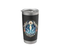 Stella Maris Nuestra Señora Estrella del Mar María Latina Católica Vaso térmico de acero inoxidable de doble pared
