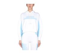 Stella McCartney - Sudadera con capucha de felpa de algodón con estampado del logo - Sweatshirts & Hoodies - Mujer - Blanco - S -