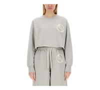 Stella McCartney - Sudadera Corta con Parche del Logo - Sweatshirts & Hoodies - Mujer - Gris - M -