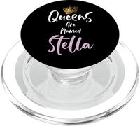 Stella Name Queen Personalizado Mujeres niñas Lindo Rosa Negro PopSockets PopGrip para MagSafe