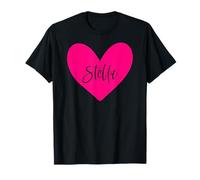 Stella Nombre Corazón Amor Mujer Niña Amiga Personalizado Rosa Camiseta