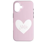 Stella Nombre Corazón Amor Mujer Niña Amiga Personalizado Rosa Carcasa para iPhone 16