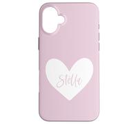 Stella Nombre Corazón Amor Mujer Niña Amiga Personalizado Rosa Carcasa para iPhone 16 Plus