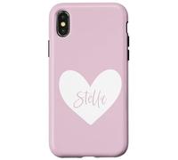 Stella Nombre Corazón Amor Mujer Niña Amiga Personalizado Rosa Carcasa para iPhone X/XS