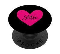 Stella Nombre Corazón Amor Mujer Niña Amiga Personalizado Rosa PopSockets PopGrip Adhesivo