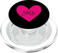 Stella Nombre Corazón Amor Mujer Niña Amiga Personalizado Rosa PopSockets PopGrip para MagSafe