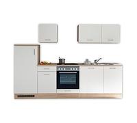 Stella Trading Andy - Mueble de Cocina Moderno con Aspecto de electrodomésticos, Acabado Mate, Gran Espacio de Almacenamiento, Madera de Roble Sonoma/Blanco, 280 x 195 x 60 cm