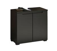 Stella Trading - Armario bajo de Lavabo para Cuarto de baño en Negro Mate, Mueble Inferior de baño con Mucho Espacio de Almacenamiento, 60 x 57,5 x 32 cm (Ancho x Alto x Profundo)