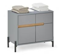 Stella Trading Avanto Armario para Lavabo para baño, Color Gris Claro, Roble Evoke FSC con Certificado FSC, Armario bajo para baño, con Mucho Espacio, Material de Madera, 60 x 55 x 35 cm