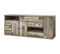 Stella Trading Bonanza - Aparador Vintage en Aspecto de Madera Flotante, expresivo aparador con Mucho Espacio de Almacenamiento para tu salón, 193 x 80 x 48 cm (Ancho x Alto x Profundo)