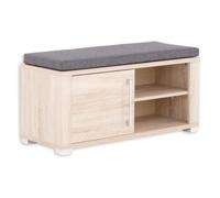 Stella Trading GO - Banco Zapatero con Superficie de Asiento en Aspecto de Roble Sonoma Claro, cómodo Banco con Espacio de Almacenamiento para tu Pasillo, 90 x 44 x 36 cm (Ancho x Alto x Profundo)
