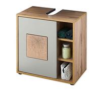 Stella Trading Greece Mueble bajo Lavabo, Aspecto Aplicaciones de Madera de Cerebro, Armario de baño con Mucho Espacio de Almacenamiento, ingeniería, Basalto/Wotan Roble, Waschbeckenunterschrank