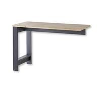 Stella Trading Jasmin - Escritorio Angular en Grafito, Aspecto de Roble Artisan, ampliación para más Superficie de Trabajo, Muebles de Oficina de Estilo rústico, Juego Completo, 120 x 76 x 50 cm