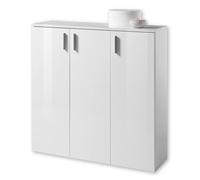 Stella Trading Lincoln - Armario Zapatero, Blanco Brillante, práctico Zapatero para Guardar Zapatos ahorrando Espacio, 120 x 120 x 35 cm (Ancho x Alto x Profundo)