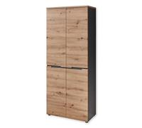 Stella Trading Memphis Zapatero Alto en Aspecto Artesano, Moderno Armario Multiusos con Mucho Espacio para Tus Zapatos, Madera, Artisan Roble/Grafito, Schuhschrank Hoch