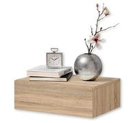 Stella Trading Mesita de Noche Colgante, Aspecto de Roble Sonoma, mesita de Noche Flotante con cajón y Mucho Espacio de Almacenamiento, 42 x 14 x 30 cm (Ancho x Alto x Profundidad)