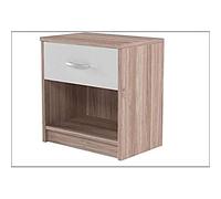 Stella Trading PEPE Mesilla de noche en acabado roble Sonoma, sencilla, con 1 cajón, adecuada para cualquier cama y dormitorio, 39 x 41 x 28 cm (ancho x alto x fondo)