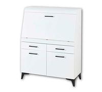 Stella Trading SECRET Secreter, escritorio estilo cómoda en blanco mate, mesa de ordenador espaciosa, con cajones, 98 x 124 x 42 cm (ancho x alto x profundo)