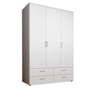 Stella Trading SPAZIO Blanco - Armario versátil giratorias de 3 Puertas para tu Dormitorio, Madera de ingeniería, 3-türig