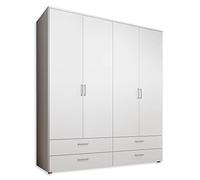 Stella Trading SPAZIO Blanco - Armario versátil giratorias de 4 Puertas para tu Dormitorio, Madera de ingeniería, 4-türig