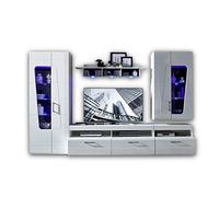 Stella Trading Spirit Plus-Juego Completo de Pared para salón (Acabado Brillante), Color Blanco, Madera de ingeniería, 330 x 209 x 47 cm