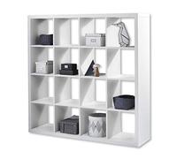Stella Trading Stella Trading STYLEcontemporána estantería cubo en blanco, adecuado para cajas plegables, Práctica estantería separadora de espacios con compartimentos abiertos, 147 x 147 x 38 cm