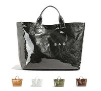 Stellaya Tote Bag, 2025 New Womens Letters Thick Pvc Tote Bag, Stellaya Womens Letters Print Large Kraft Paper (Black)